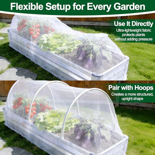 2 Pack Garden Netting for Raised Beds (For 8×4 ft (L×W))