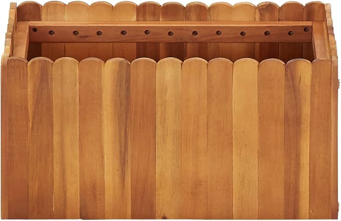 Plant Raised Garden Boxes Outdoor Planting Boxes Garden Raised Bed 19.6"x11.8"x9.8" Solid Acacia Wood Suitable for Vegetables, Lawn, Turf, Yard