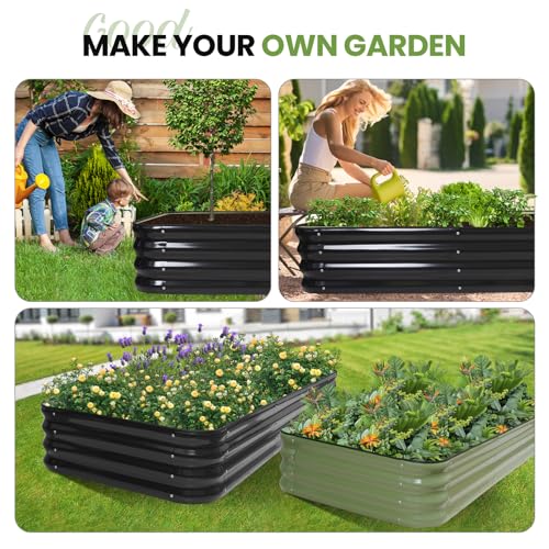 Raised Garden Beds Outdoor (Gray / 8x3x1ft(1pcs))