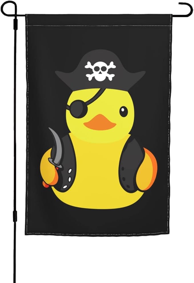 Pirate Rubber Duck Garden Flag Outdoor 12 X 18 Inch Mini Yard House Flags Farmhouse Sign For Home Garden Decoration Banner