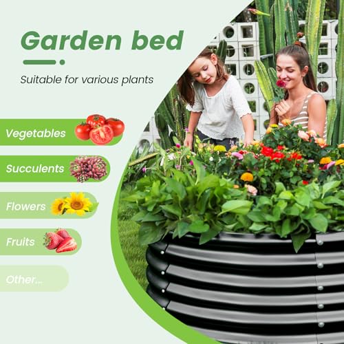 4×4×2ft Galvanized Raised Garden Bed Kit 2Pcs (Gray / 4×4×2ft (2-Pack))