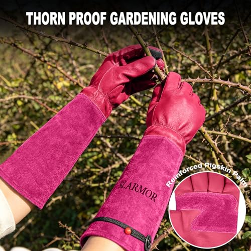 Gardening Gloves for Women Men (Red / Small (Pack of 1))