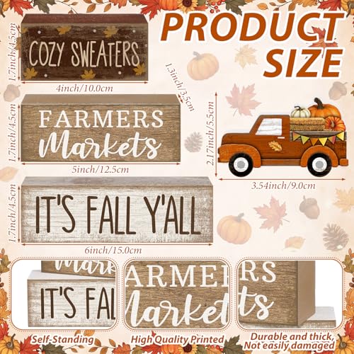 4 Pcs Fall Truck Table Decor (It's Fall Ya'all)