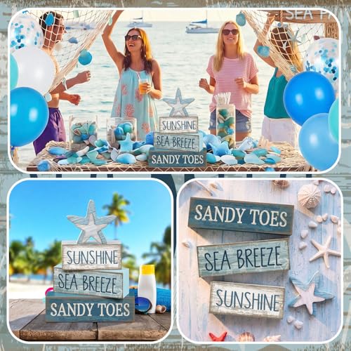 4 Pcs Coastal Christmas Table Decor (Starfish)