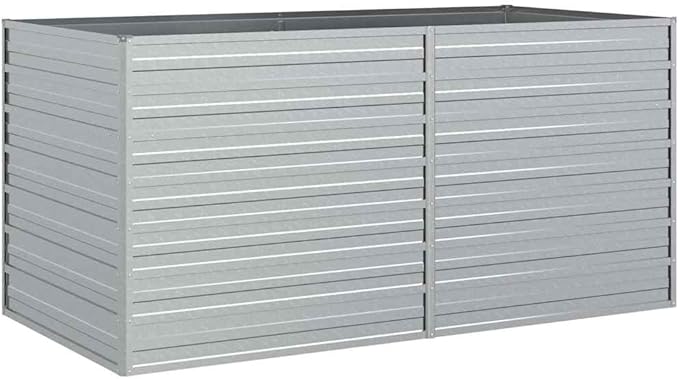 Garden Raised Bed, Silver Galvanized Steel Planter for Outdoor Plants, 63x31.5x30.3 inch Rectangular Elevated Garden Bed, Durable Metal for Vegetables, Herbs, Flowers
