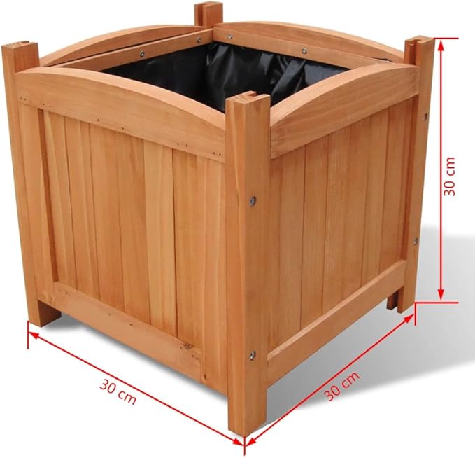 vidaXL Raised Bed Set of 2 Natural Wood Solid Wood 11.8 x 11.8 in