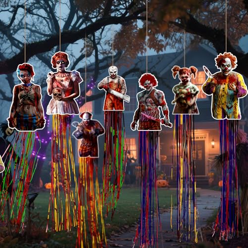 8 Pcs Zombie Halloween Hanging Decorations (Clown)