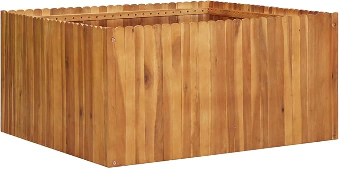 Garden Raised Bed,Wooden Flower Beds, Outdoor Garden Suitable for Flowers, Herbs and Fruits, Lawns, Verandas, Balconies, Patios 39.4"X39.4"X19.7" Solid Acacia Wood