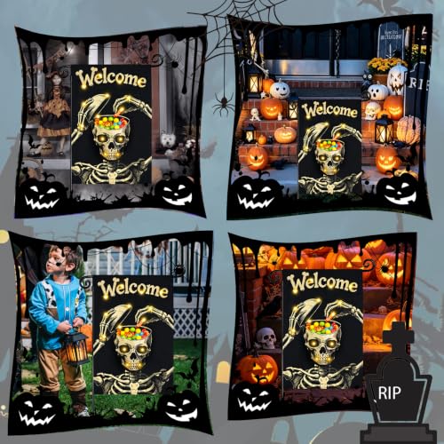 Halloween Lighted Garden Flag (Multicolor Skeleton / 12x18 Inch)