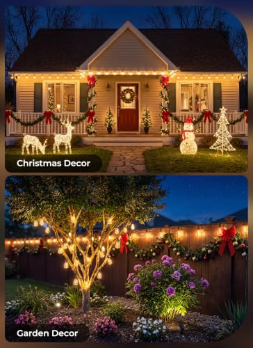 58FT Solar String Lights Outdoor Waterproof (58FT(25 Sockets))
