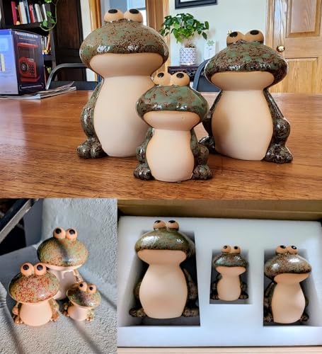 Ceramic Frog Garden Decor Set of 3
