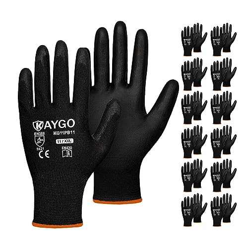 Safety Work Gloves for Men Women (Black / XX-Large)