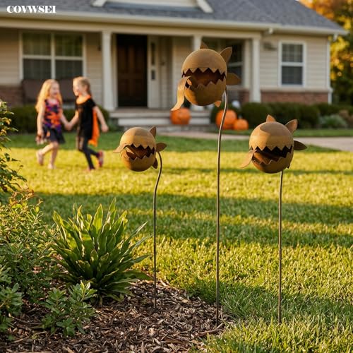 24 Inch Metal Flowers Venus Fly Trap Stakes Carnivorous Plant Garden Decor (Brown a)