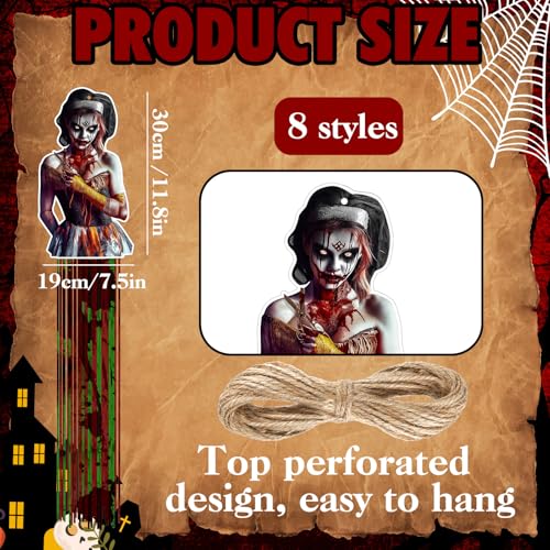 8 Pcs Zombie Halloween Hanging Decorations (Clown)