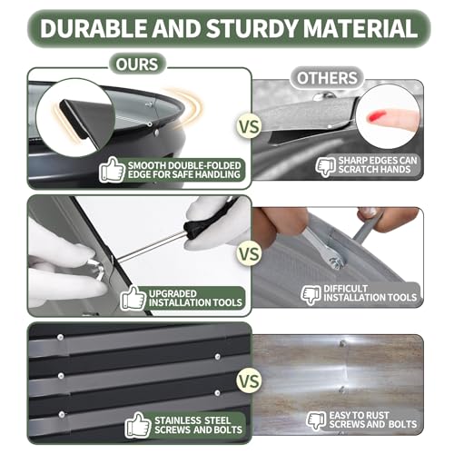 Galvanized Raised Garden Bed Outdoor (Gray / 6×2×1.4ft（1pcs）)