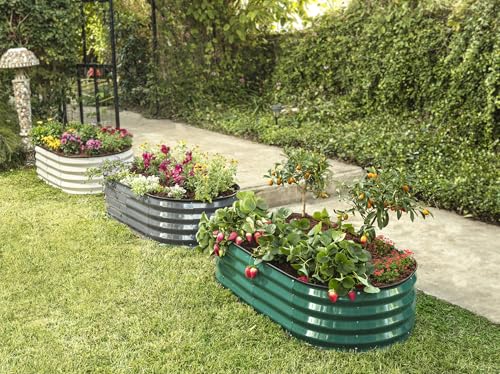 Galvanized Raised Garden Beds Outdoor (Dark Green)