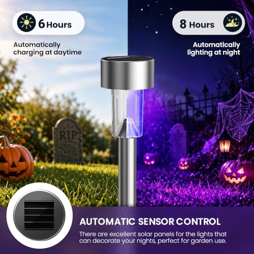 16 Pack Purple Solar Halloween Lights (Purple)