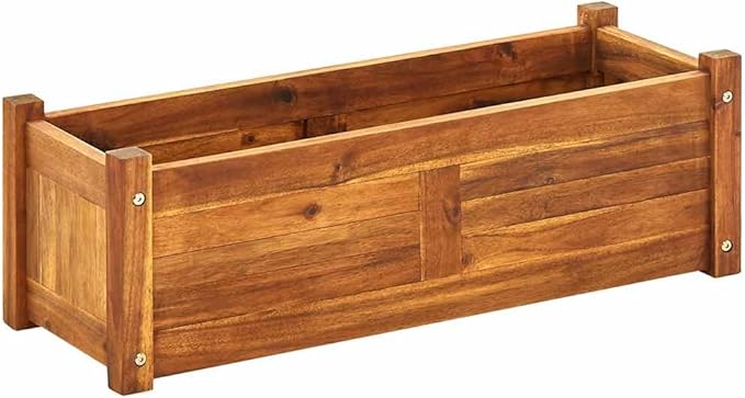 vidaXL Raised Bed Warm Rustic Acacia Wood Large Raised Bed Rectangular