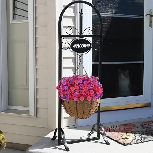 24PCS UV Resistant Artificial Flowers for Outdoors (Purple+rosy Red / 24PCS)