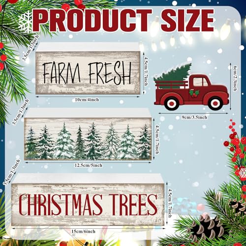 4 Pcs Christmas Table Decor (Red Truck)