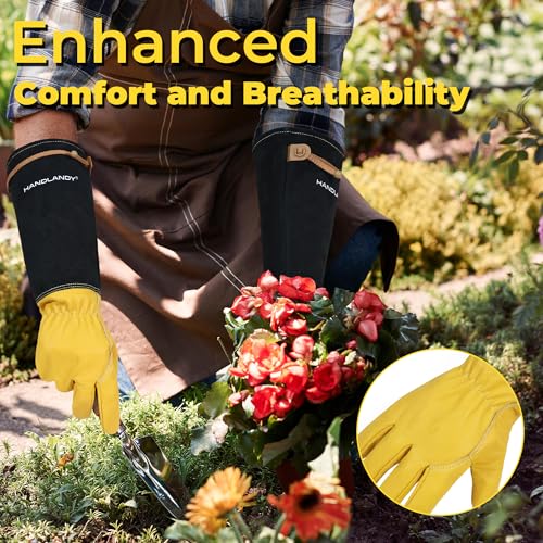 Rose Pruning Gloves for Men Women (Mustard Yellow / Medium (Pack of 1))