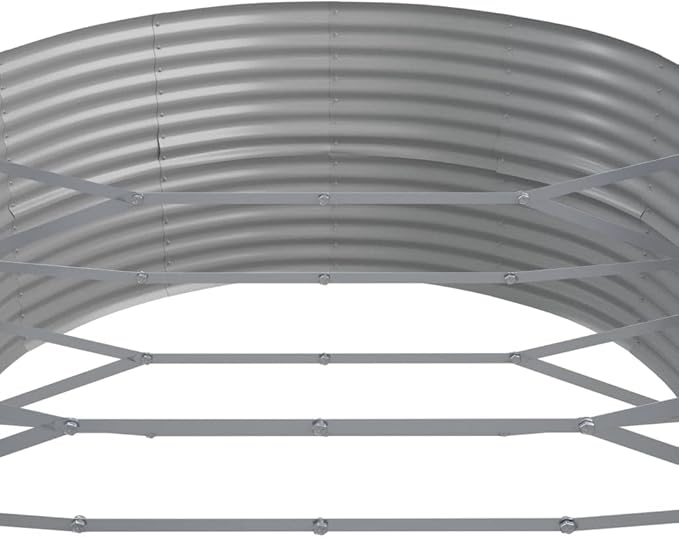 Garden Raised Bed Powder-Coated Steel 229.9"x55.1"x26.8" Gray,Raised Garden Bed,Outdoor Planters for Flower Herb Garden