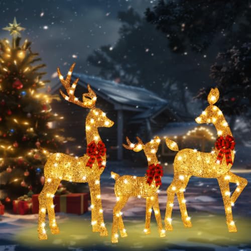 48 Inch 2.5D Gold Lighted Christmas Deer Decorations 3 (SDL-2D-001)