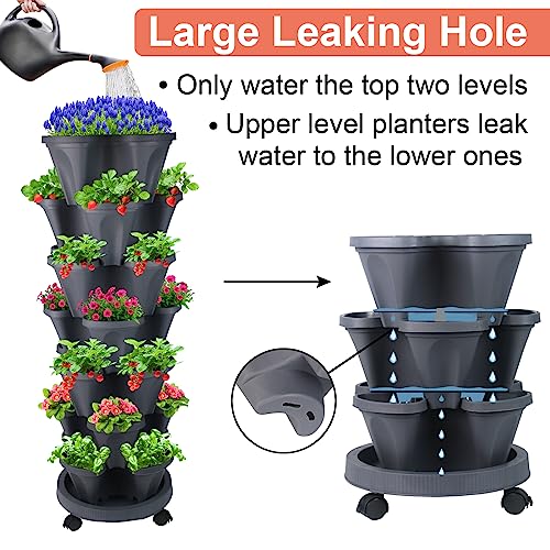 Vertical Planter Tower (Dark Gray / 7 Tier)