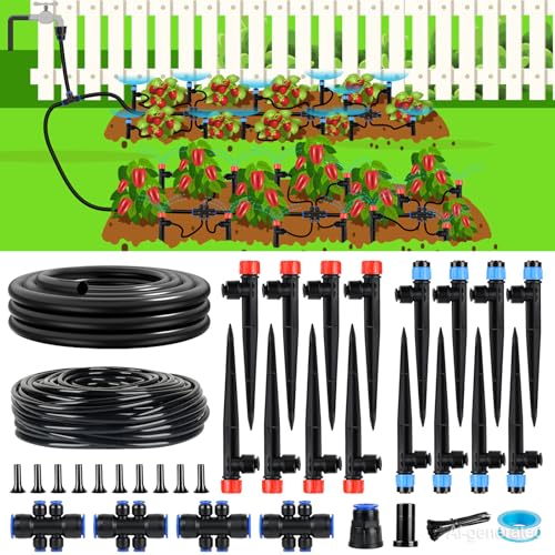 110FT Drip Irrigation System Kit (17FT Main tube+ 93FT 1/4'' tube)