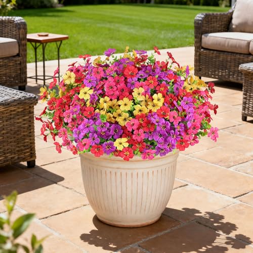 16PCS UV Resistant Artificial Flowers for Outdoors (Mix 4 Colors / 16PCS)