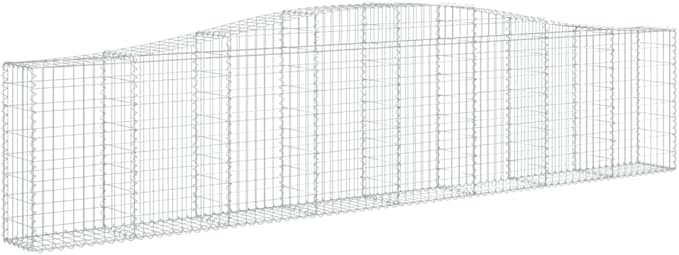 Gabion Basket Set of 4, Silver Galvanized Iron, 31.5/39.4 in Large Outdoor Planter for Garden Beds, Retaining Walls