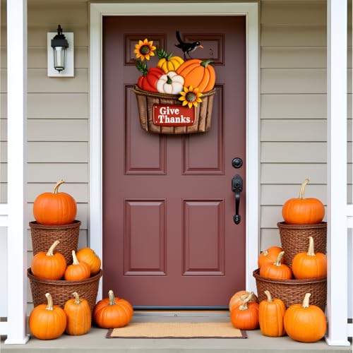Fall Outdoor Decor Metal Pumpkin Garden Stake 28.7" (Medium)