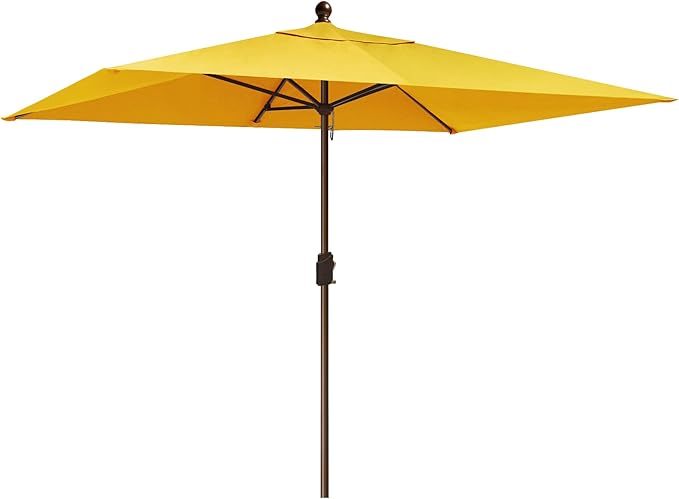 EliteShade USA 10-Year-Non-Fading 6.5x10Ft Rectangular Market Umbrella Patio Umbrella Outdoor Table Umbrella with Ventilation(Sunflower Yellow)