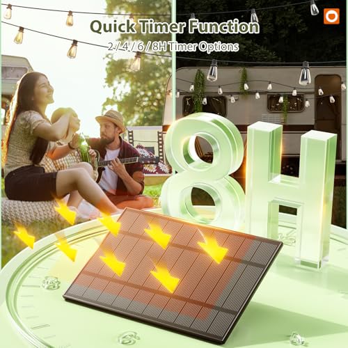 102FT(96+6) Solar String Lights Outdoor,Waterproof Dimmable 48+4 LED (96+6FT(48 Sockets))