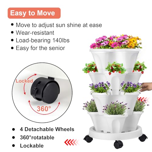 Vertical Planter Tower (White / 4 Tier)