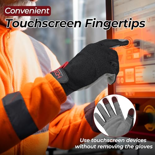 Work Gloves for Men & Women (Black (1 Pair) / Medium)