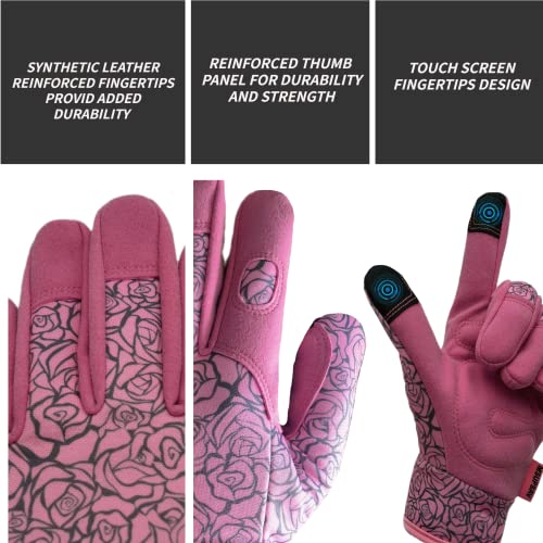 2 Pairs Garden Gloves for Yard Work (2 Pairs Per Pack-pink / Large)