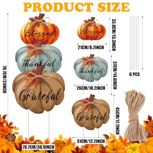 3 Pcs 31 Inch Fall Outdoor Decorations Yard Sign (Neutral Colors)