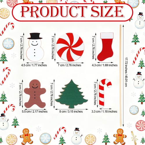 6 Pcs Wooden Christmas Garden Stakes Yard Plant Decoration (Christmas)