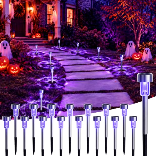 16 Pack Purple Solar Halloween Lights (Purple)