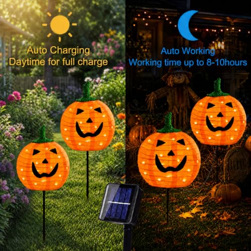 Solar Halloween Pumpkin Lights (Orange)