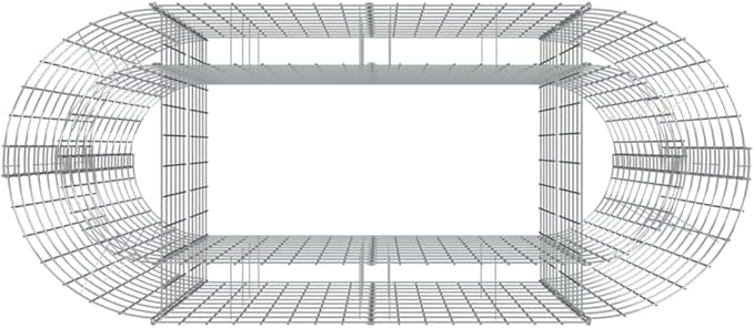 vidaXL Gabion Raised Bed, Proof and Weather- Galvanized Iron, Oval Shape, Ideal for Garden and Patio, 47.2"x19.7"x39.4", Stones Not Included, Assembly Required, Silver.