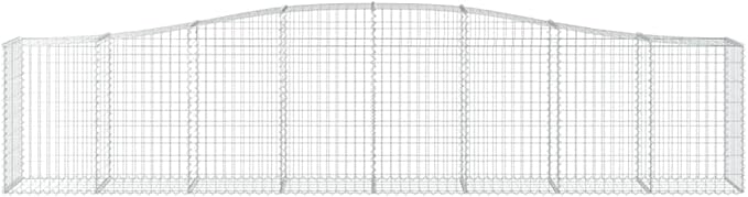 Gabion Basket Silver Galvanized Iron, 157.5 x 19.7 x 31.5 Inch Rectangular Planter for Outdoor Plants, Durable Raised Garden Bed, Sound Insulation