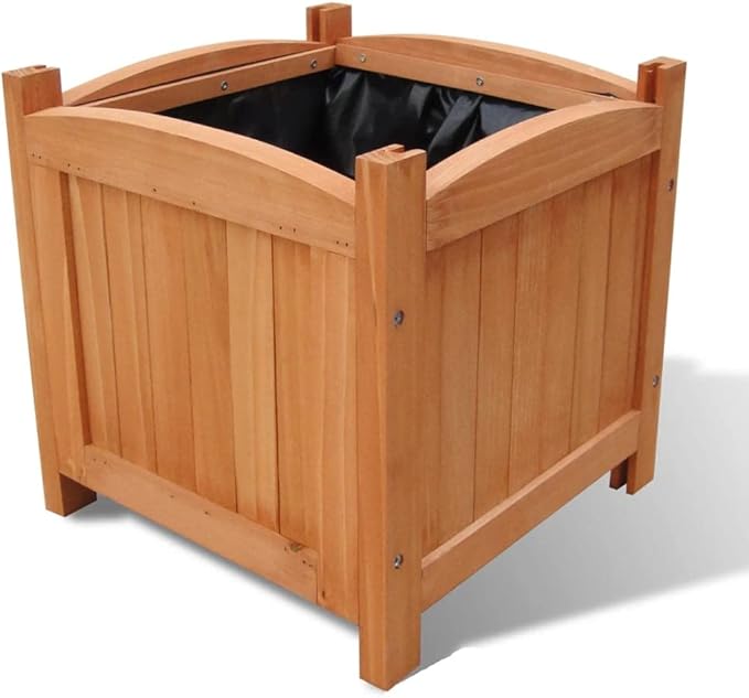 vidaXL Raised Bed Set of 2 Natural Wood Solid Wood 11.8 x 11.8 in