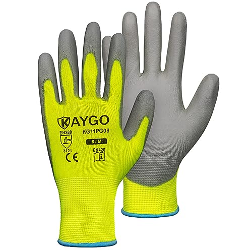 Safety Work Gloves for Men Women (Green / Medium)