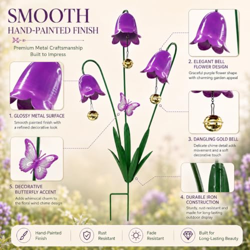Metal Carnivorous Plant Garden Stake (Purple-1pc)