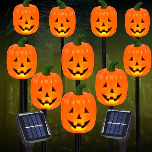 Halloween Pumpkin Stake Lights (Long Pumpkin / 10-Pack)