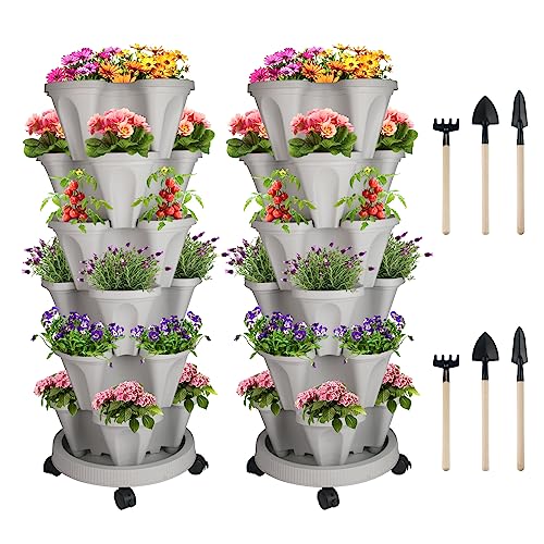 Vertical Planter Tower (Gray / 6 Tier)