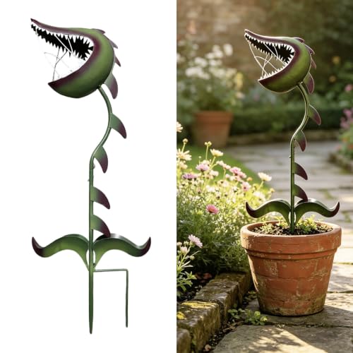2026 Whimsical Metal Carnivorous Plant Garden Stake (21 IN)