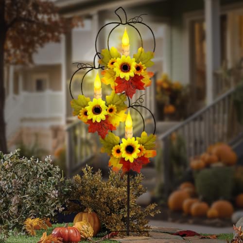 Thanksgiving Solar Lights Outdoor (Rusty-Pumpkin)